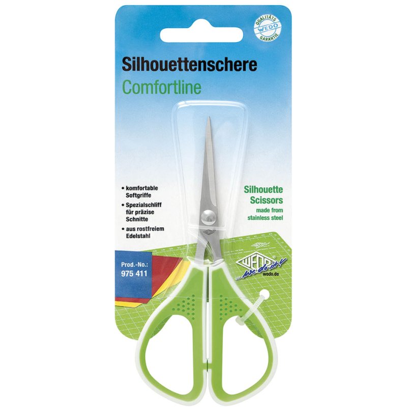 WEDO Ligne Confort ciseaux silhouette, 114 mm, vert pomme/blanc, acier inoxydable